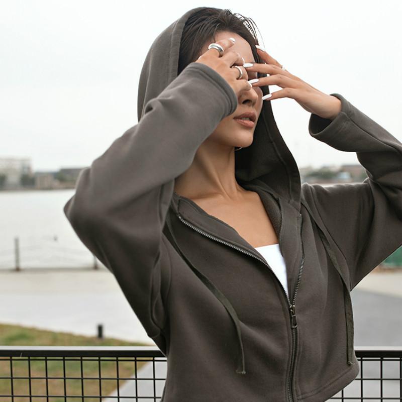 Pre sale Casual Loose Pure Colour Yoga Jacket