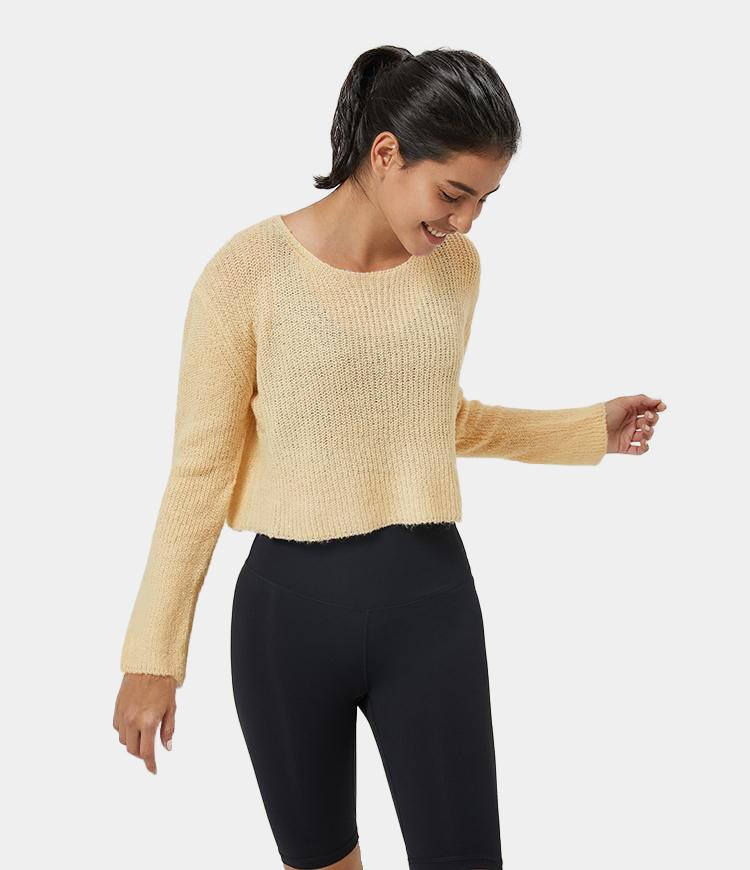 Round Neck Cropped Sweater
