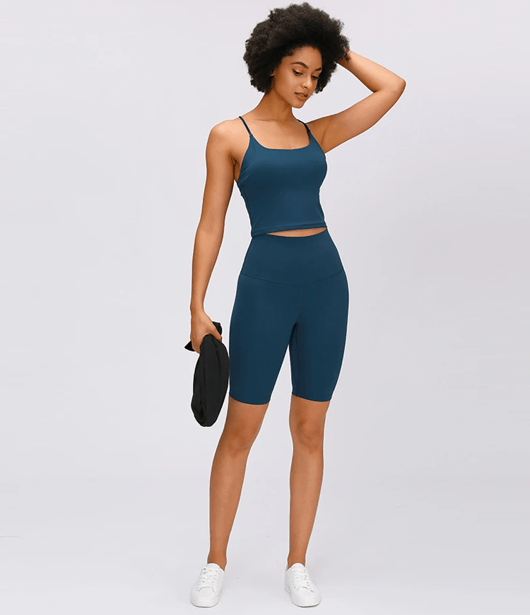 Bloom Square Neck Crisscross Strappy Tank Top
