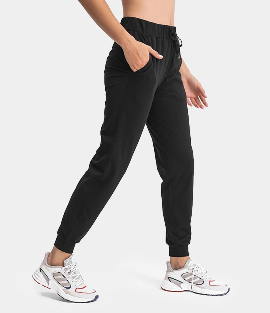 High Waisted Camo Drawstring Side Pocket Joggers