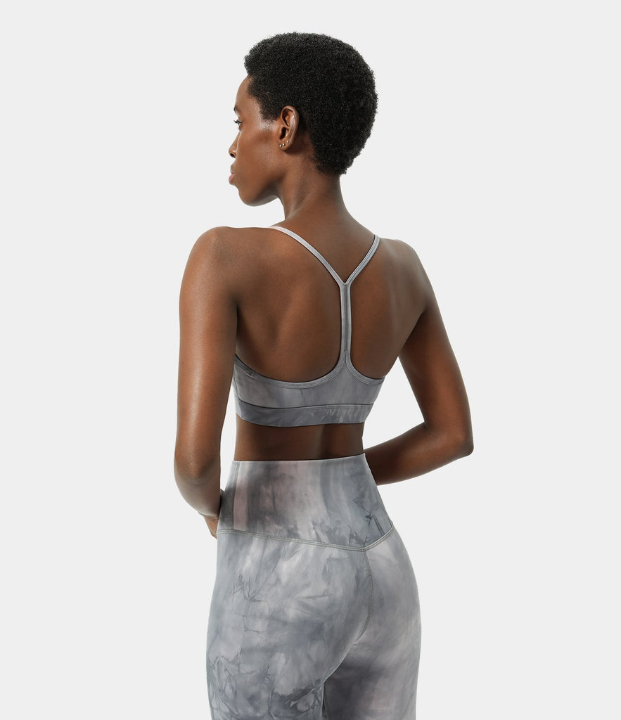 Neck Tie Dye Back Low Support Sports Bra