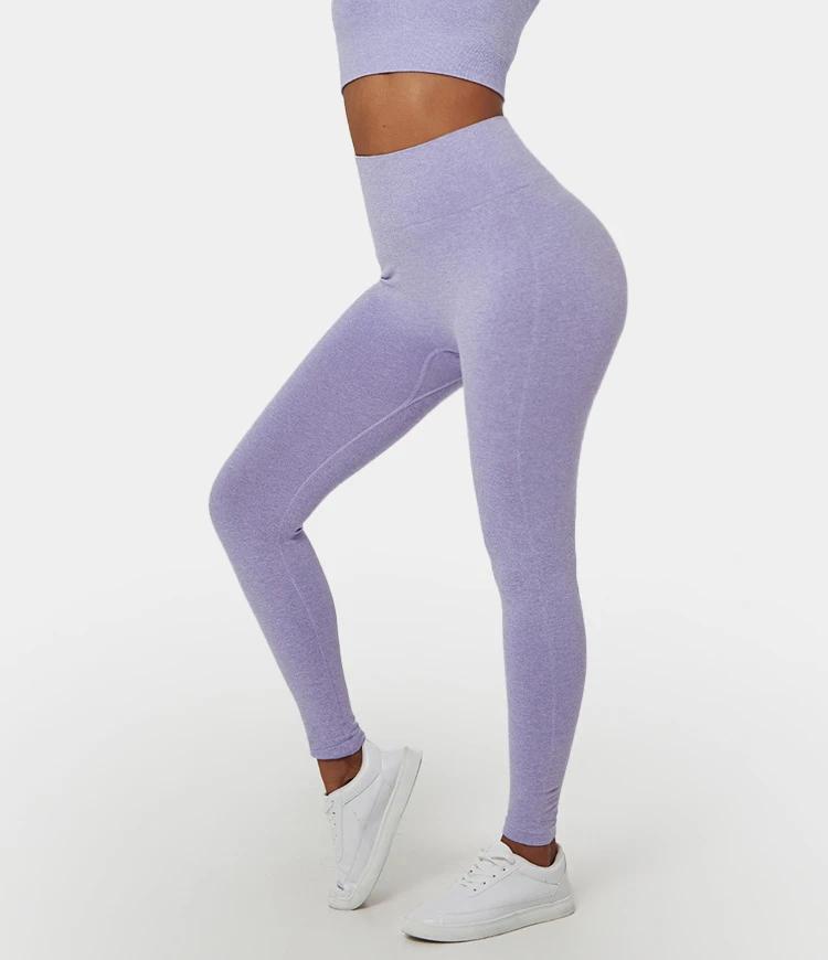 FLOW High Waisted Heathered Seamless Full Length Leggings