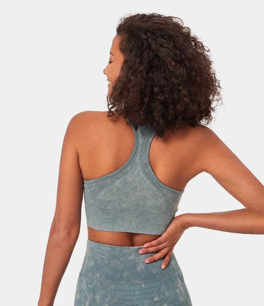 FLOW High Neck Longline Seamless Racerback Medium Support Sports Bra