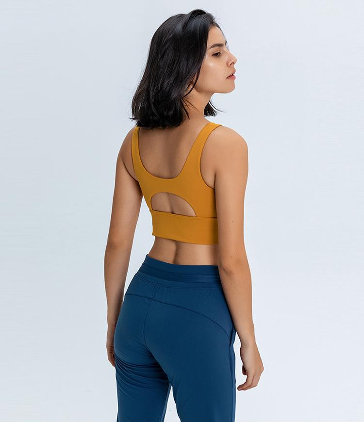 High Neck Camo Longline Racerback Support Sports Bra