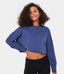 Solid Color Cropped Pullover Sweatshirt