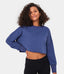 Solid-Color Cropped Pullover Sweatshirt