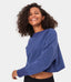 Solid Color Cropped Pullover Sweatshirt