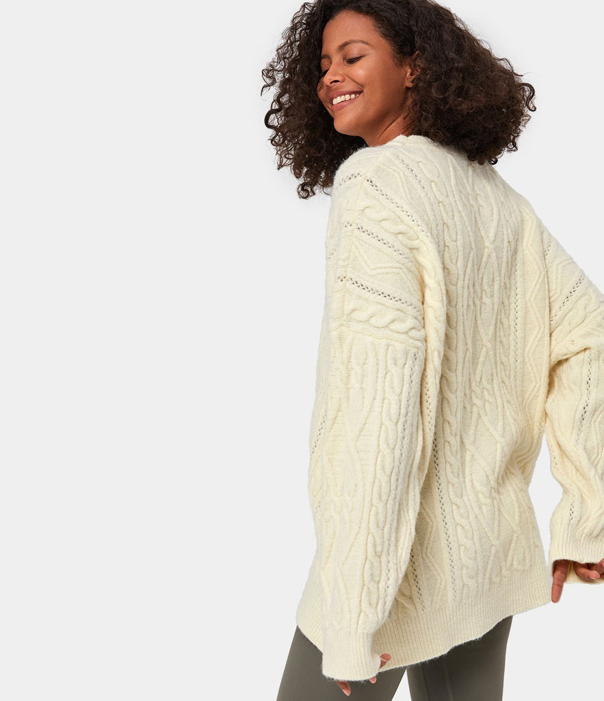 Longline Cable Knitted Sweater