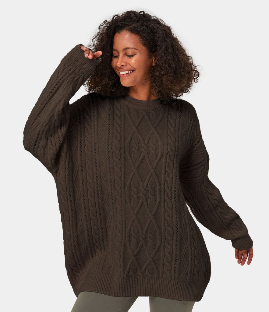 Longline Cable Knitted Sweater