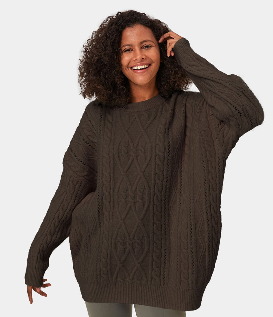 Longline Cable Knitted Sweater
