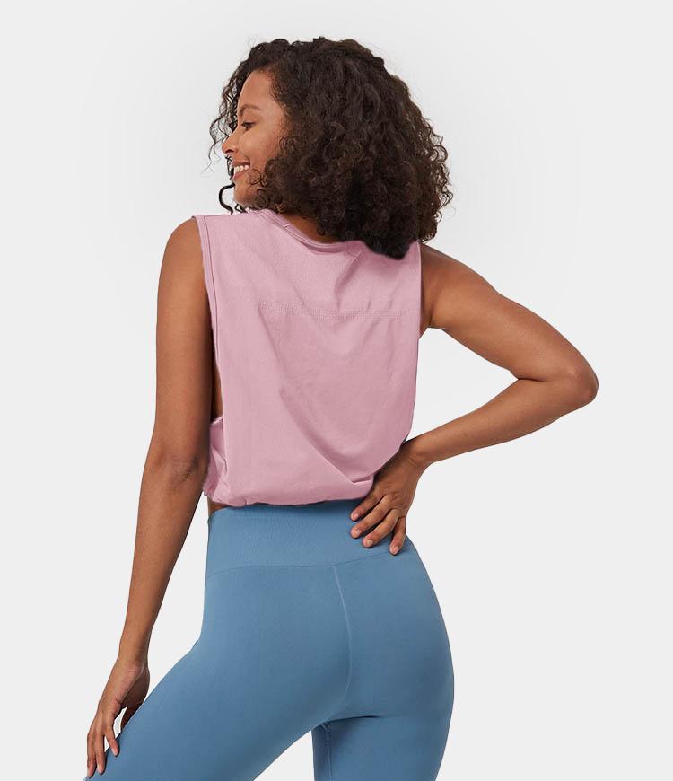 FLOW Drawstring Cropped Seamless Tank Tops