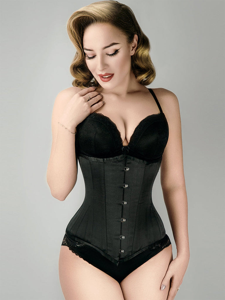 Long Line Expert Waist Training Underbust Corset Black
